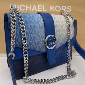 Michael Kors Greenwich Small Ombré Color-Block Signature Logo Flap Crossbody NWT
